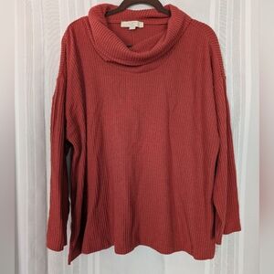 Loft Rust Cowl Neck Sweater